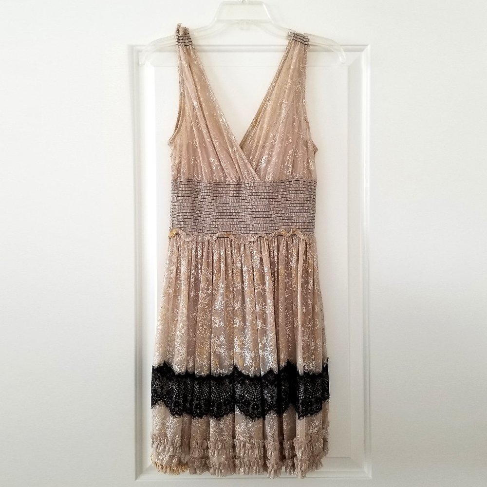 Free People | Glittery Lace Trim Dress